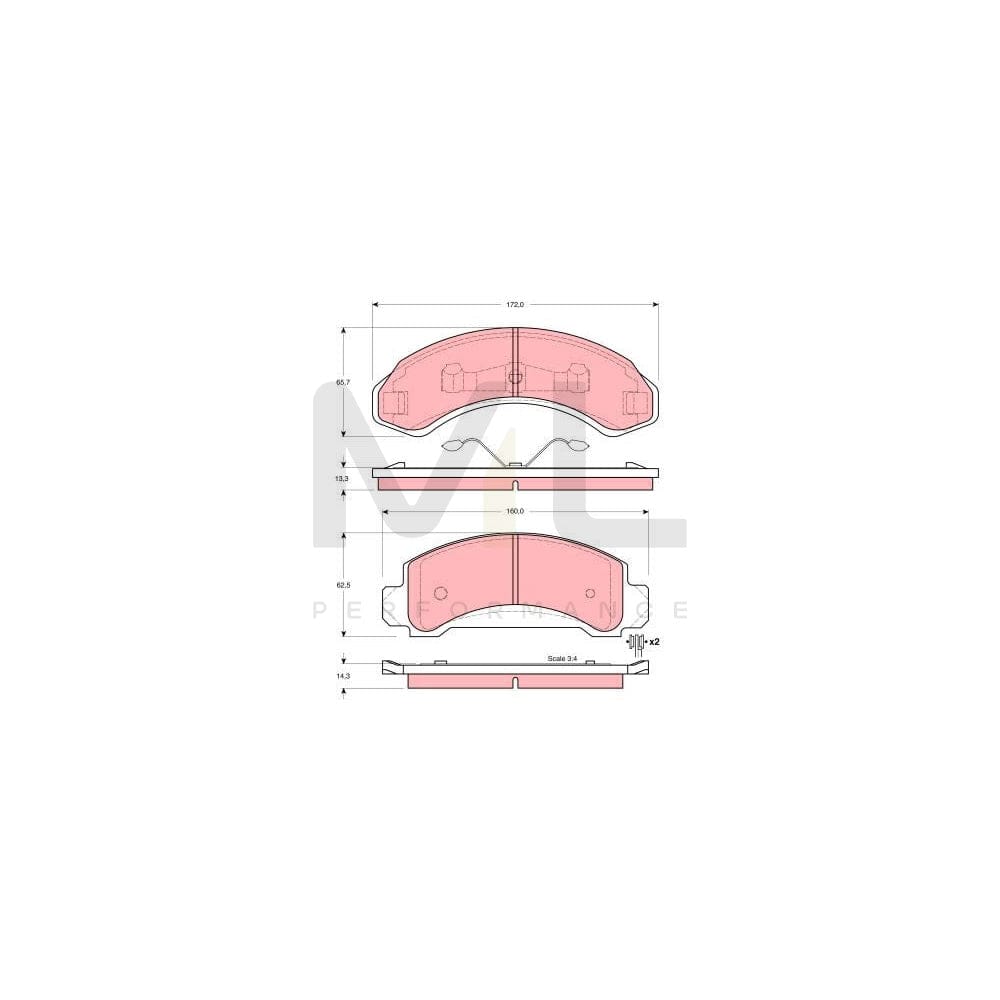 TRW Gdb4004 Brake Pad Set Not Prepared For Wear Indicator