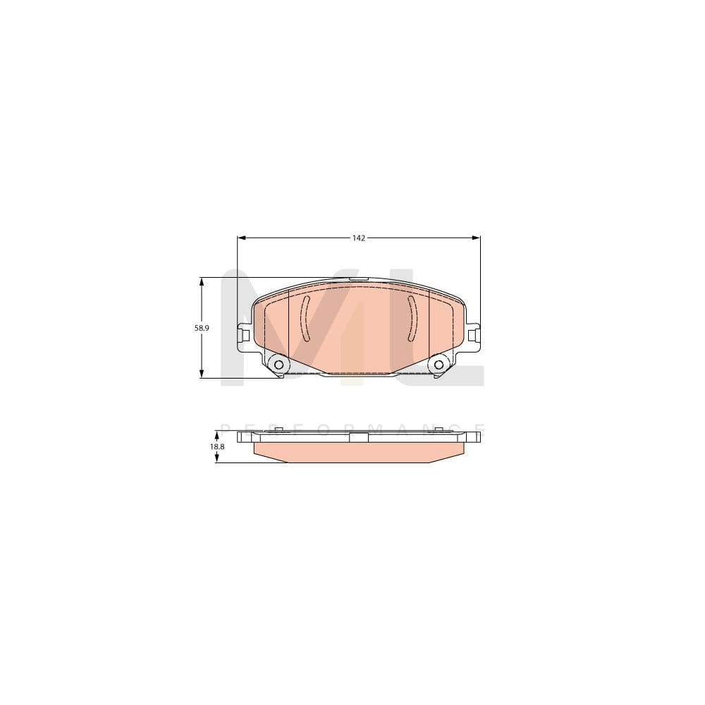 TRW Gdb2268 Brake Pad Set Not Prepared For Wear Indicator