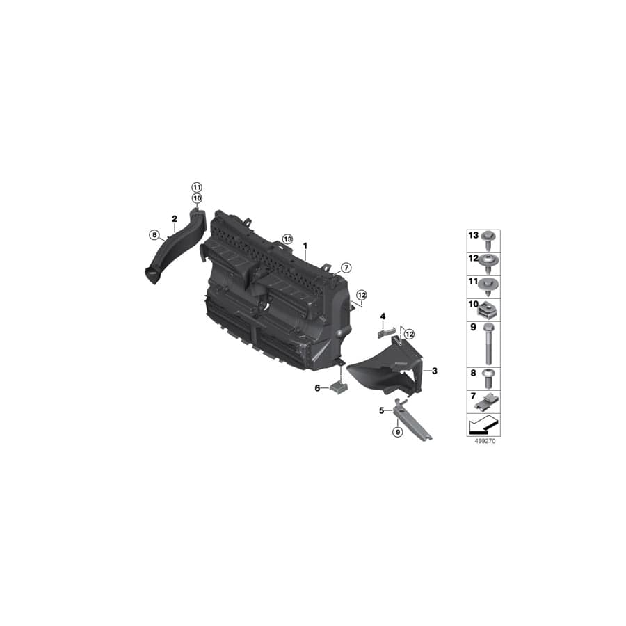 Genuine BMW 51747301615 F45 F46 Air Duct, Exterior Radiator, Left (Inc. 220i, 216i & 225i)