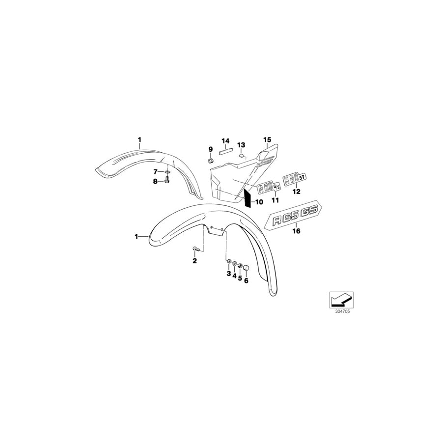 Genuine BMW 51141456060 Sticker Right R80G/S WS/BL (Inc. R 80 G/S)