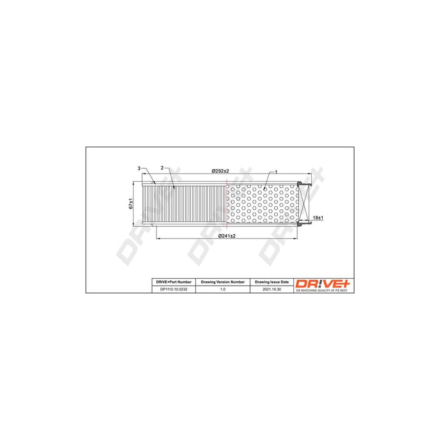 Dr!Ve+ Dp1110.10.0232 Air Filter For Fiat Seicento / 600 Hatchback (187)