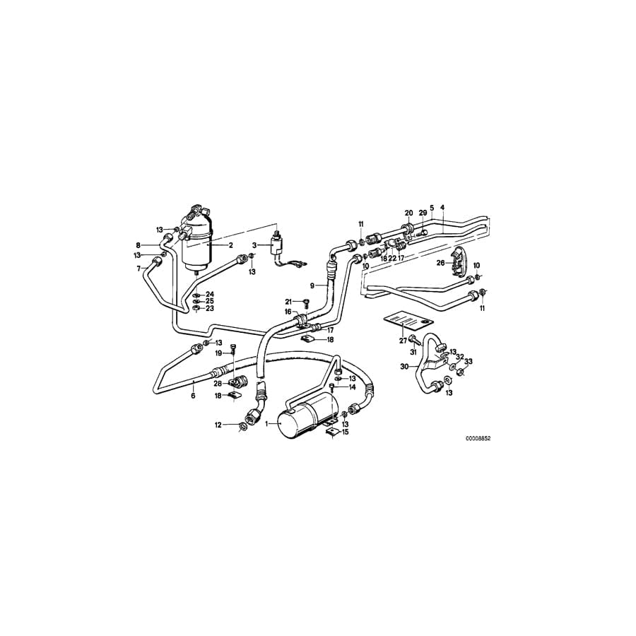 Genuine BMW 64539067599 E24 Pressure Hose Assy Compressor-Condenser R12/R134A (Inc. M635CSi)