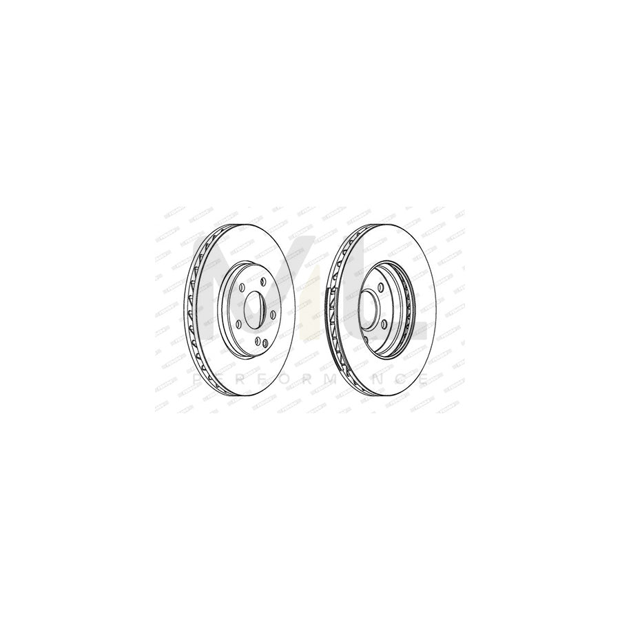 Ferodo DDF1638C-1 Brake Disc Suitable for Mercedes-Benz E-Class Premier, Vented, Coated, Without Bolts/Screws - Pair