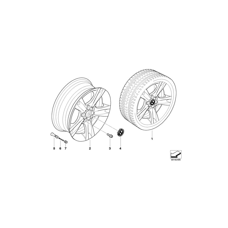 Genuine BMW 36116779793 E88 E87 Light Alloy Rim 71/2JX17 ET:47 (Inc. 116i 2.0, 130i & 116i)