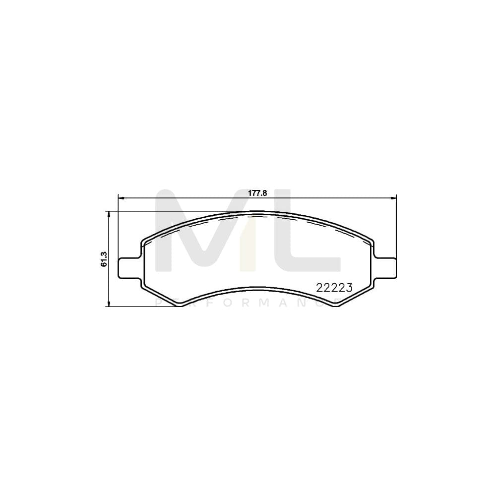 Hella 8DB 355 023-331 Brake Pad Set Not Prepared For Wear Indicator, With Accessories | ML Performance Car Parts