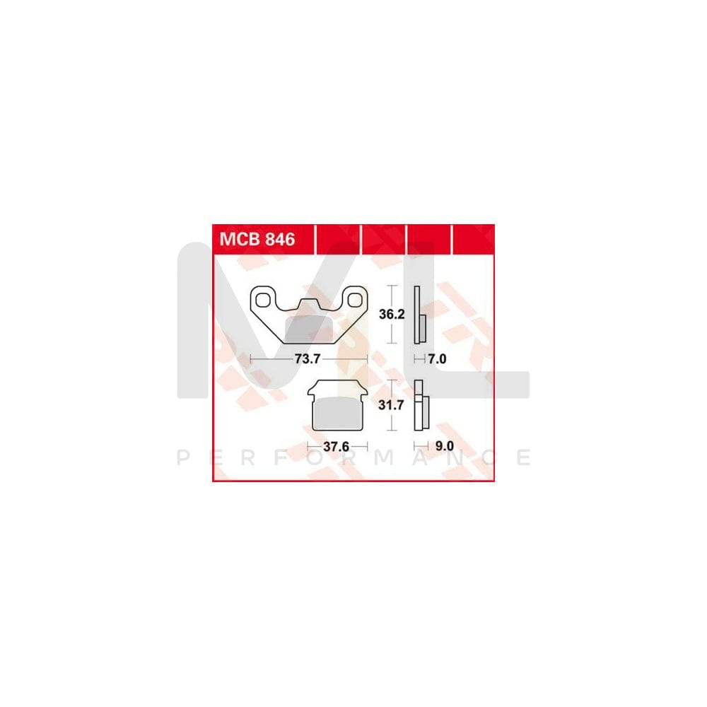 TRW Organic Allround Mcb846 Brake Pad Set