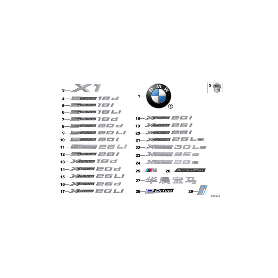 Genuine BMW 51147410379 F48 Label S DRIVE 18I (Inc. X1 18i)