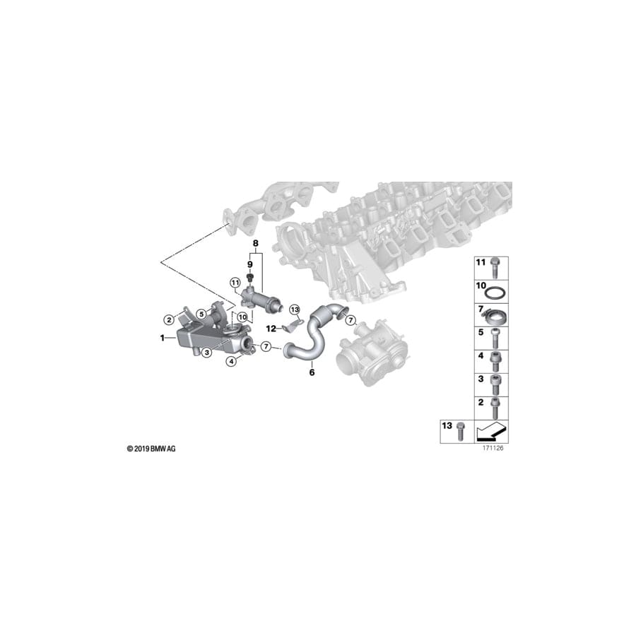 Genuine BMW 11717811788 E61 E90 E91 Pipe (Inc. 335d, X5 3.0sd & X6 35dX)