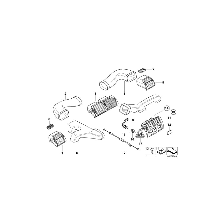 Genuine BMW 64228383990 E53 Bowden Cable Temperature Control (Inc. X5 3.0d, X5 3.0i & X5 4.4i)