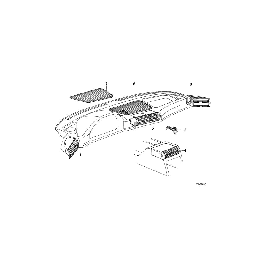 Genuine BMW 64228138558 E34 Fresh Air Grille SILBERGR.DUNKEL (Inc. M5 & 525td)
