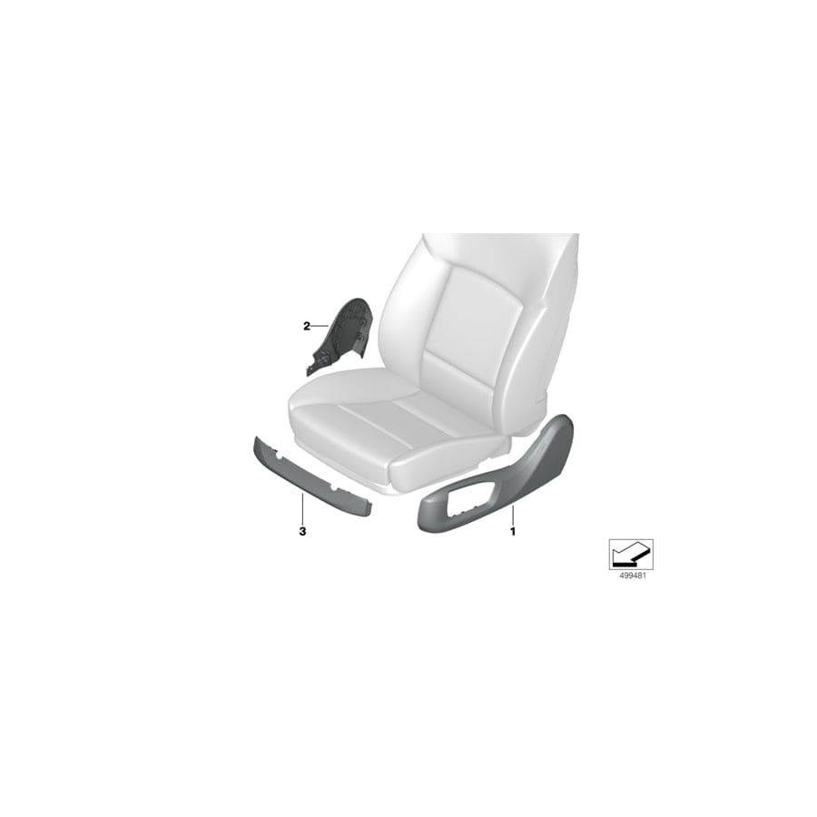 Genuine BMW 52107497987 G05 G06 Trim, Seat Outer Left ELF.WEISS (Inc. X6 30iX, X5 M50dX & X6 M50iX)