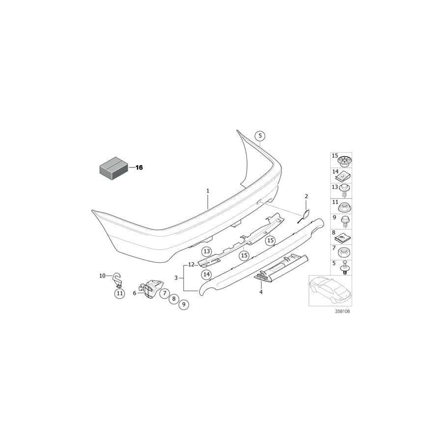 Genuine BMW 07129901662 E85 E86 E46 Body Nut (Inc. 320d, Z3 M & 330Cd)
