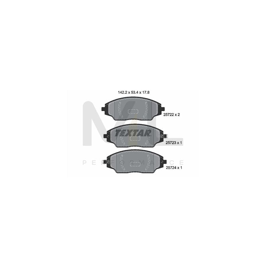 TEXTAR 2572201 Brake pad set with acoustic wear warning