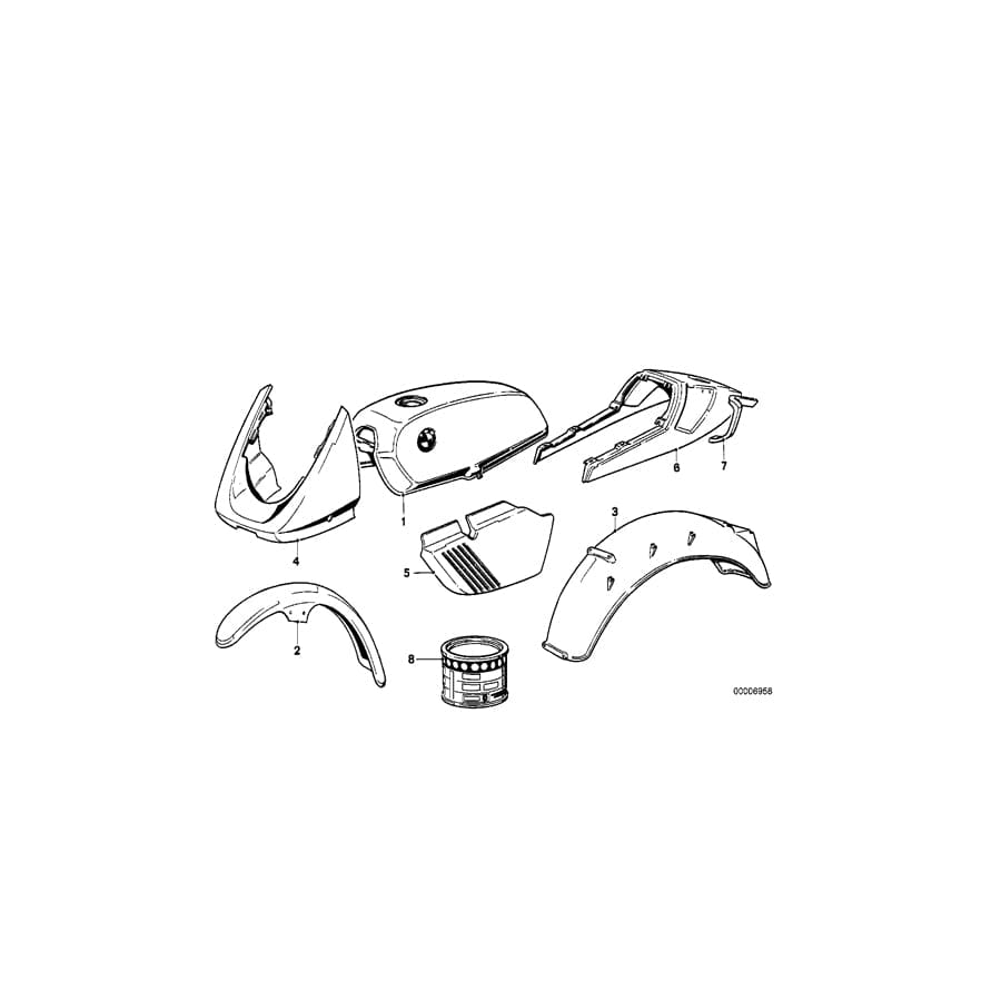 Genuine BMW 52532301507 Tail Part POLARIS (Inc. R65LS)
