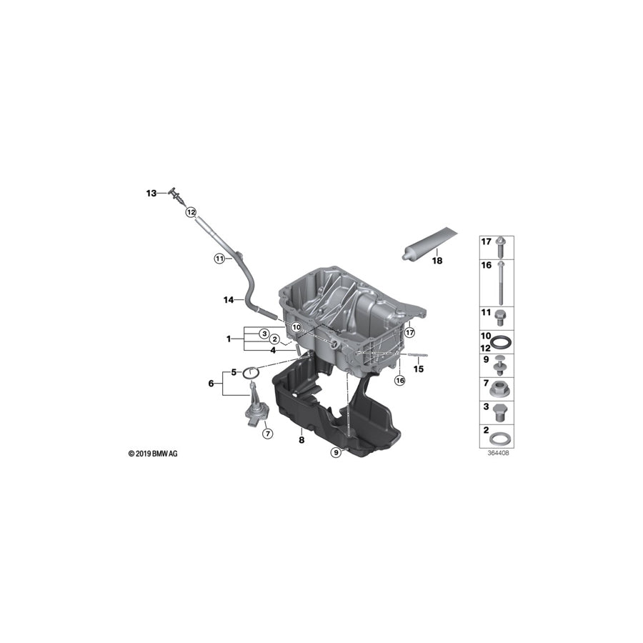 Genuine BMW 11438512502 F45 Dipstick (Inc. One D, Cooper D & X1 16d)