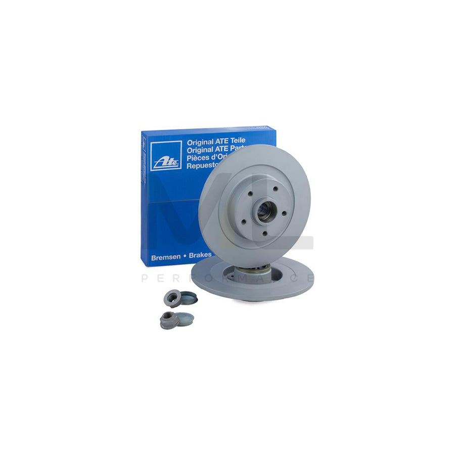 ATE 24.0111-0173.2 Brake Disc Solid, Coated, with ABS sensor ring, with wheel bearing - 1 piece