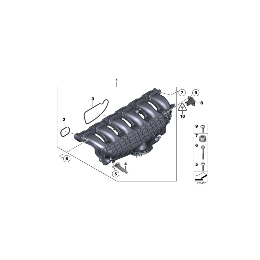 Genuine BMW 11617576911 F21 F82 E93 Intake Manifold System (Inc. 535i, X4 M40iX & Hybrid 5)