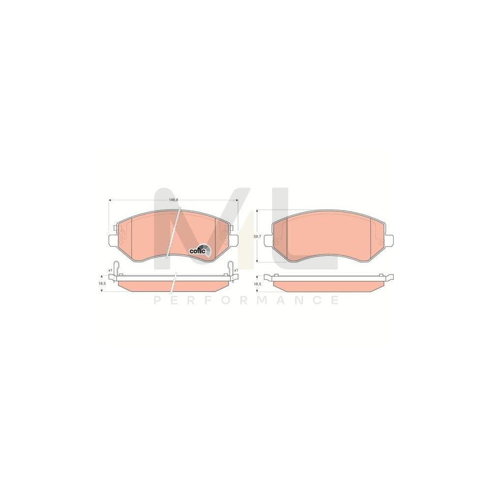 TRW Cotec Gdb4126 Brake Pad Set Incl. Wear Warning Contact