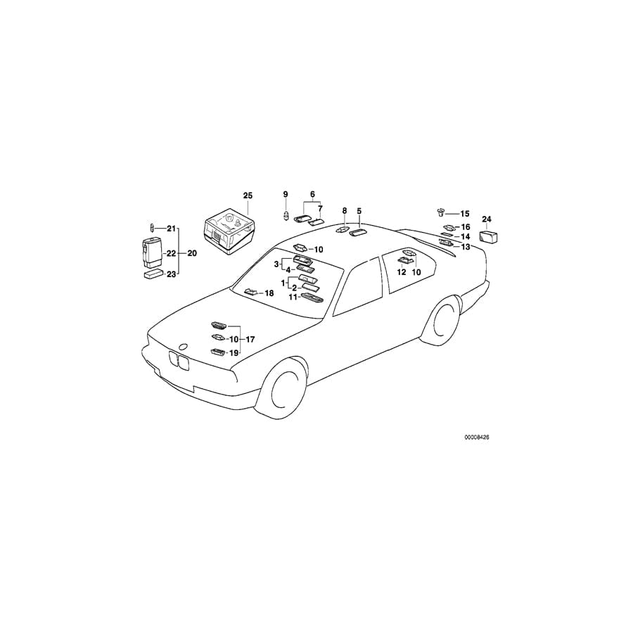 Genuine BMW 63318350070 E34 E32 Right Rear Inter.Light And Reading Light BEIGE (Inc. M5 3.6, 735iL & 520i)