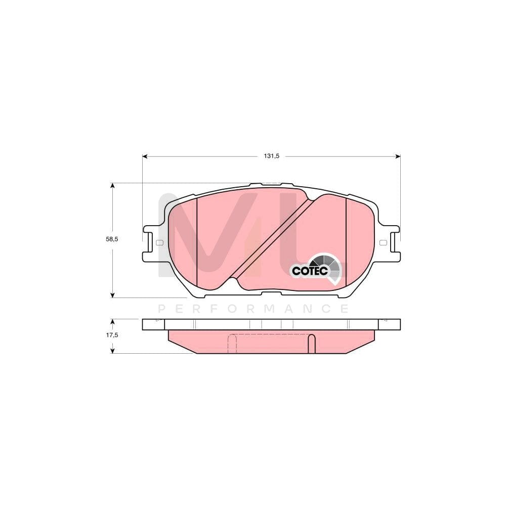 TRW Cotec Gdb3314 Brake Pad Set Not Prepared For Wear Indicator