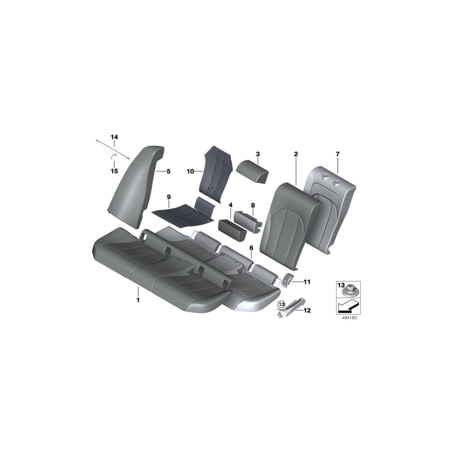 Genuine BMW 52207499573 G21 Cover Isofix Center SCHWARZ (Inc. 330iX, 330i & 320d)