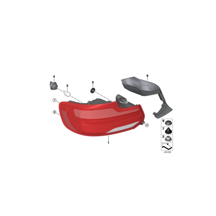 Genuine BMW 63217490927 F23 F22 F87 Tail Light Gasket (Inc. 218i, 225d & M240i)