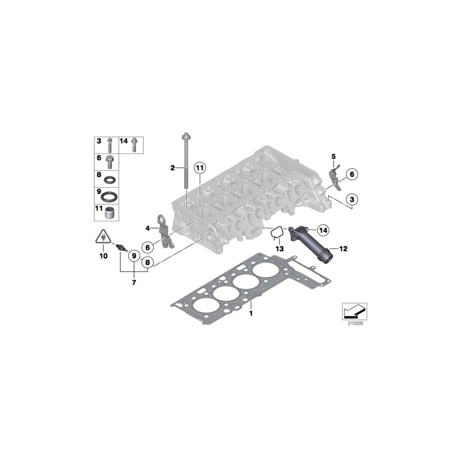 Genuine BMW 11128509149 F20 R56 Cylinder Head Gasket Asbestos-Free 1-LOCH (Inc. One D, 114d & Cooper D 1.6)