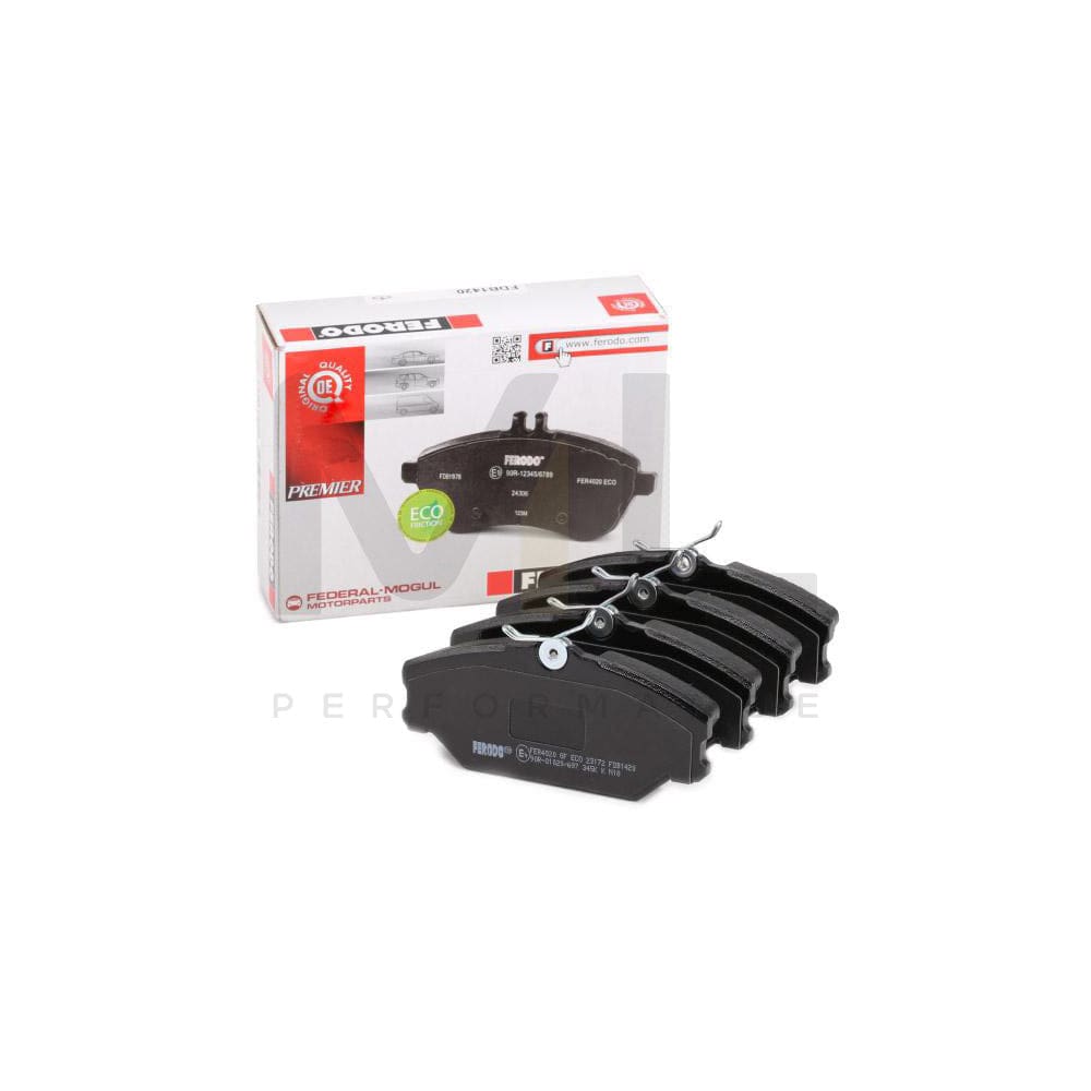 Ferodo Premier Eco Friction FDB1420 Brake Pad Set Not Prepared for Wear Indicator, With Brake Caliper Screws, With Accessories