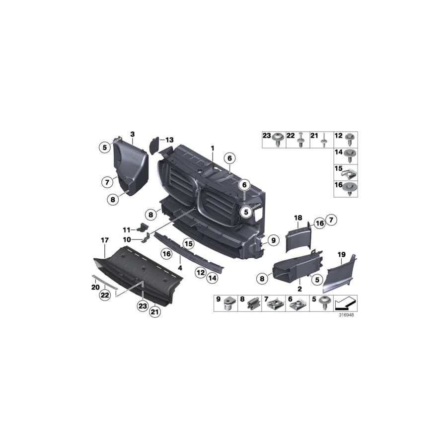 Genuine BMW 51747984394 F01 F02 Air Duct (Inc. ALPINA B7, ALPINA B7X & ALPINA B7L)