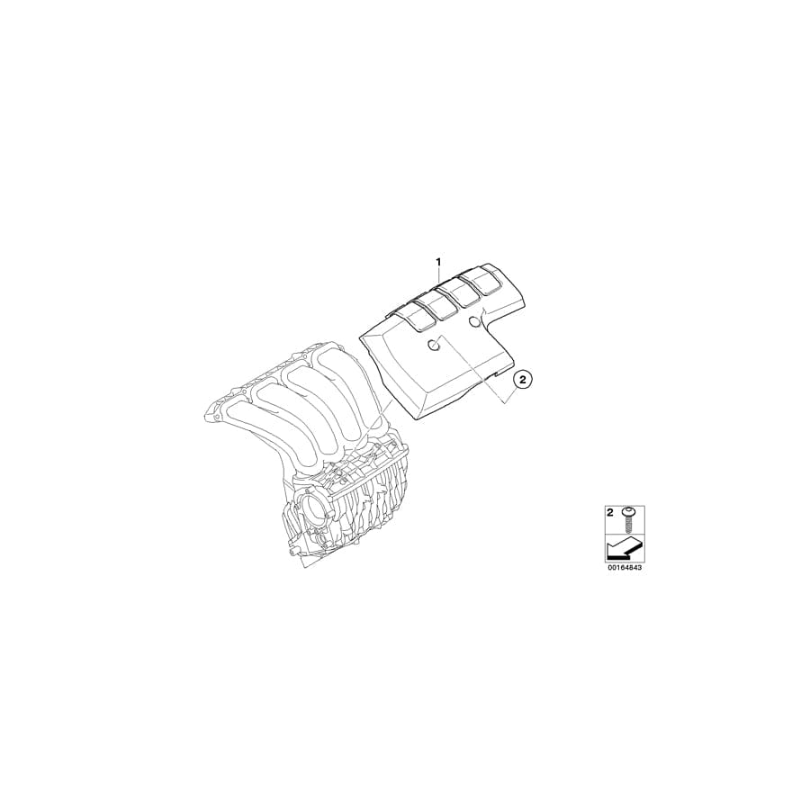 Genuine BMW 11617574244 E60 E61 Cover, Acoustic (Inc. 520i)
