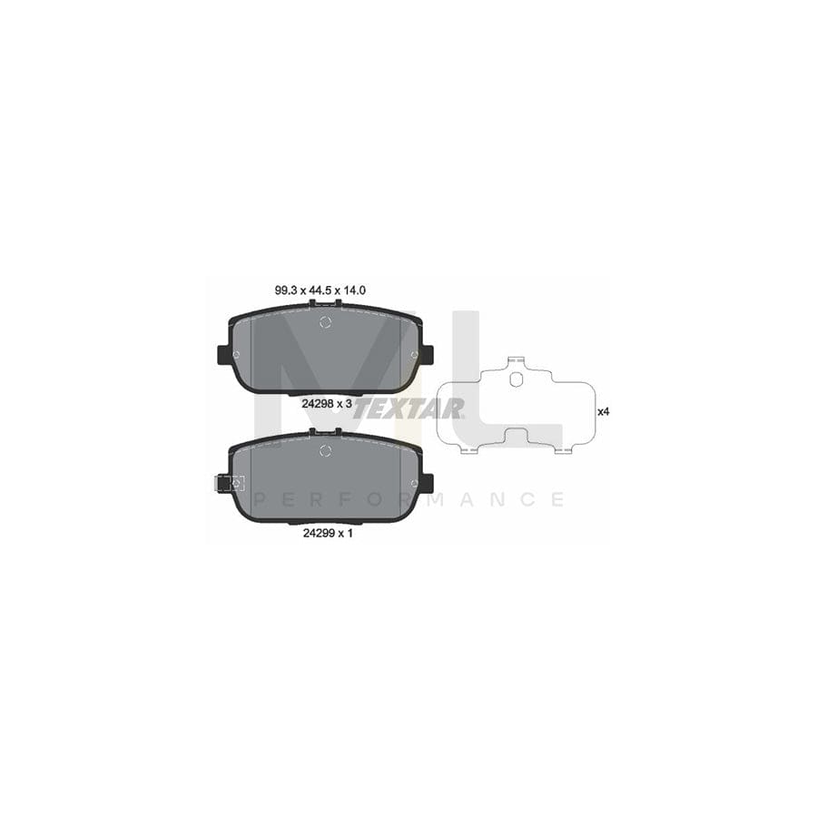 TEXTAR 2429801 Brake pad set with acoustic wear warning