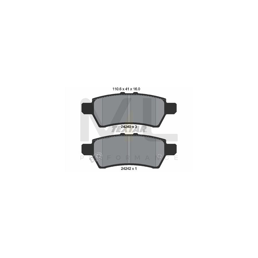 TEXTAR 2424001 Brake pad set with acoustic wear warning
