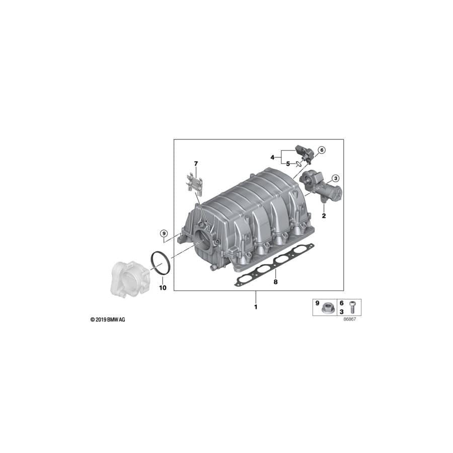 Genuine BMW 11617573830 E64 E67 E53 Torx Bolt M5X12-U1 (Inc. 645Ci, 745Li & 735i)