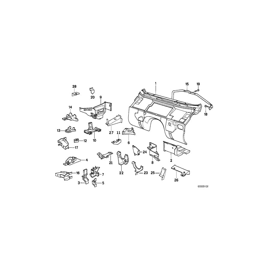 Genuine BMW 41148113966 E34 E32 Bracket, Impact Sensor, Right (Inc. 750i, M5 3.8 & M5)