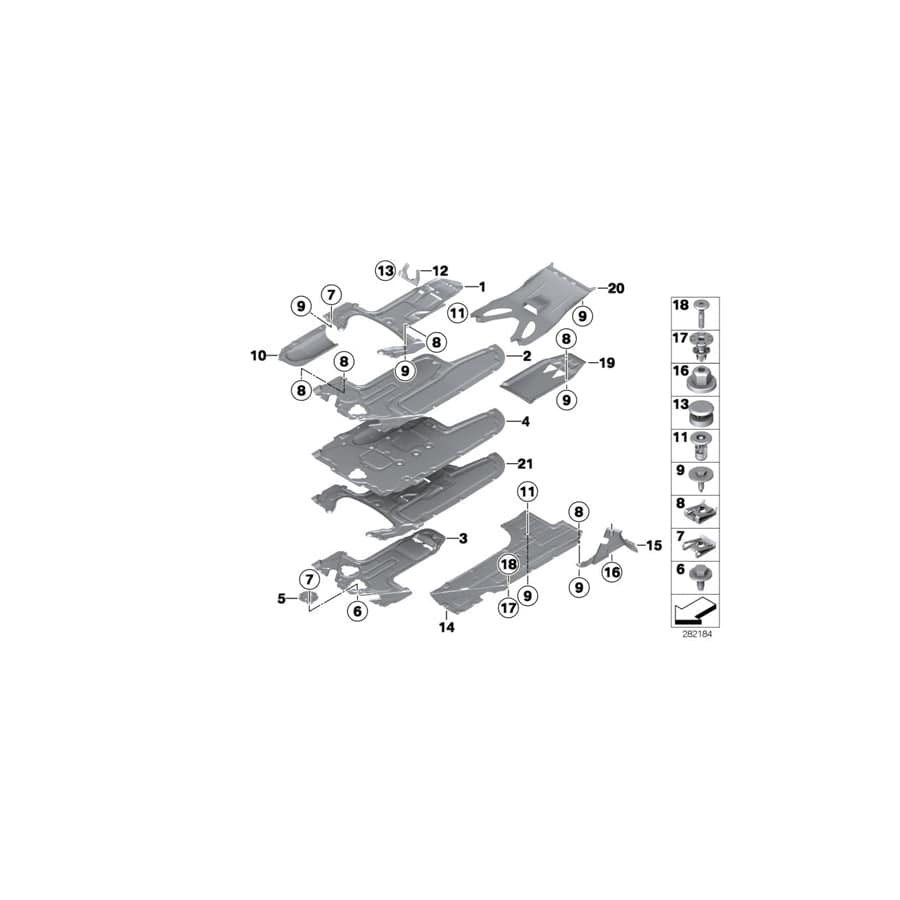 Genuine BMW 51757224461 F12 Underbody Paneling, Left (Inc. 650iX 4.4, 650iX 4.0 & 640dX)