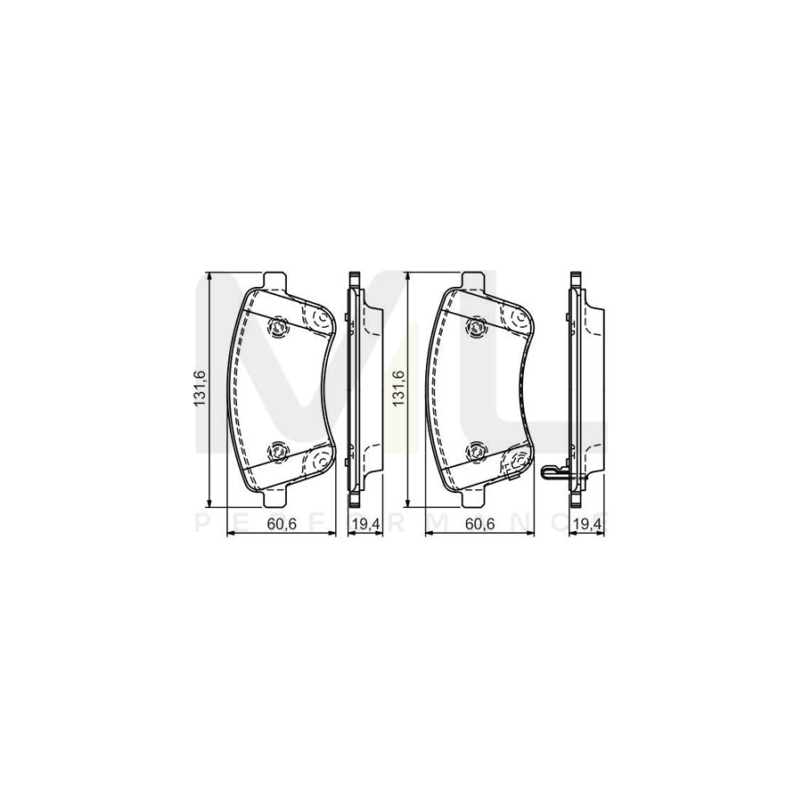 Bosch 0986Tb3156 Brake Pad Set For Kia Venga (Yn) Incl. Wear Warning Contact, With Acoustic Wear Warning, With Integrated Wear Warning Contact, With Bolts | ML Performance Car Parts