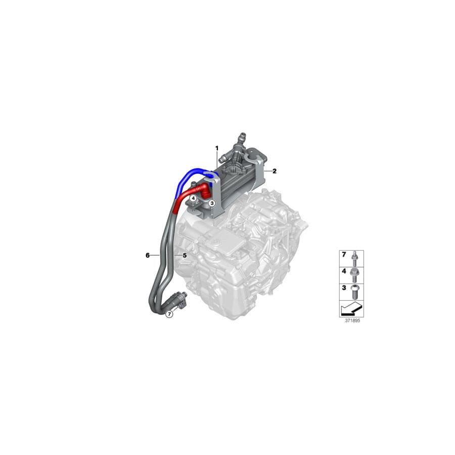 Genuine BMW 17227640807 Transmission Oil Cooler Line, Flow (Inc. i8)
