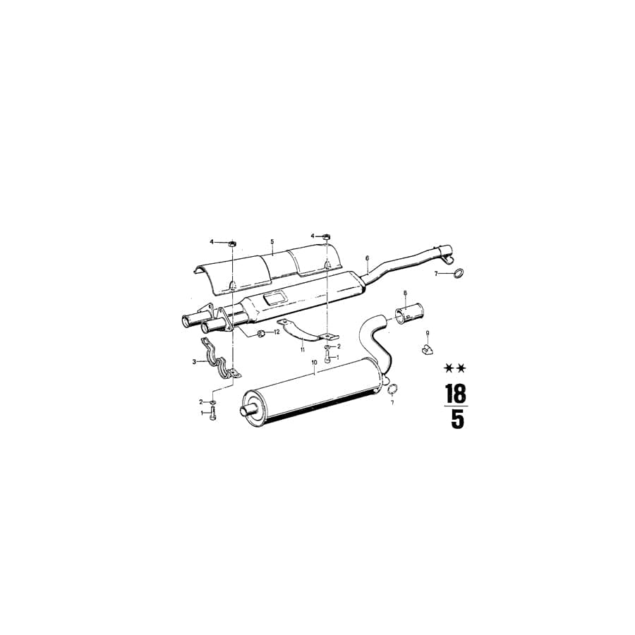 Genuine BMW 18121245272 Rear Muffler (Inc. 2800Bav, 2500 & 2.8L)