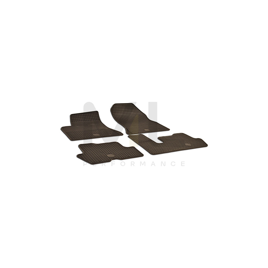 WALSER Tailored 50398 Floor mat set Elastomer, Front and Rear, Quantity: 4, Black