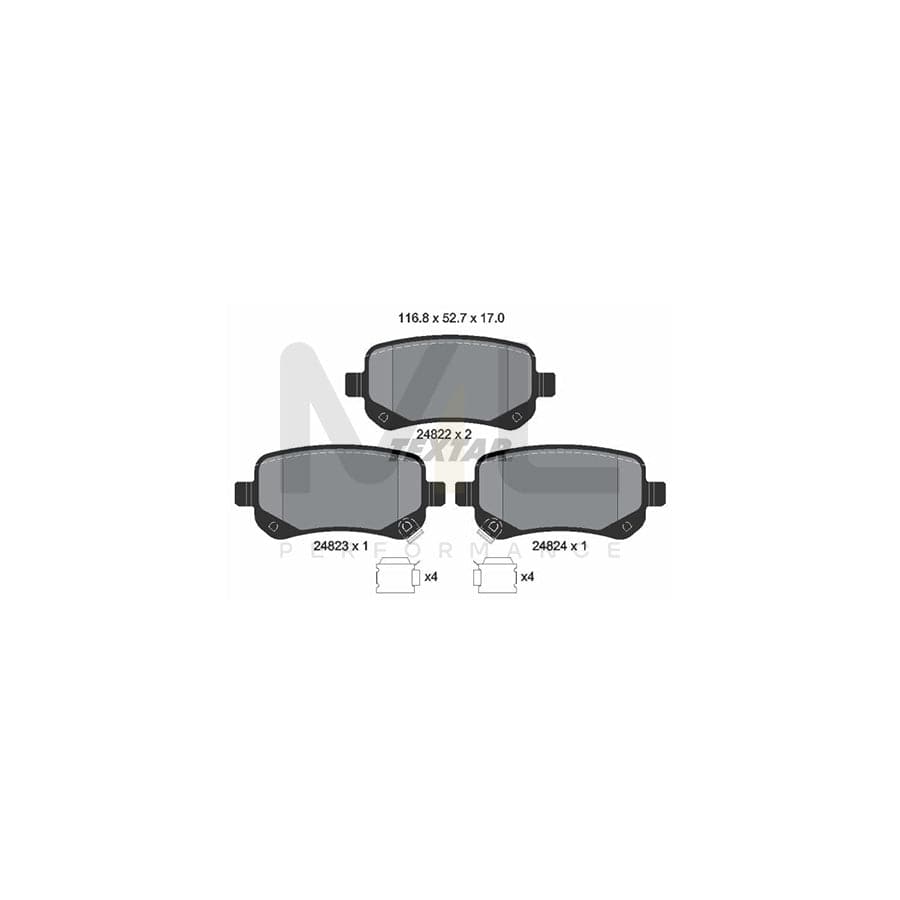 TEXTAR 2482201 Brake pad set with acoustic wear warning