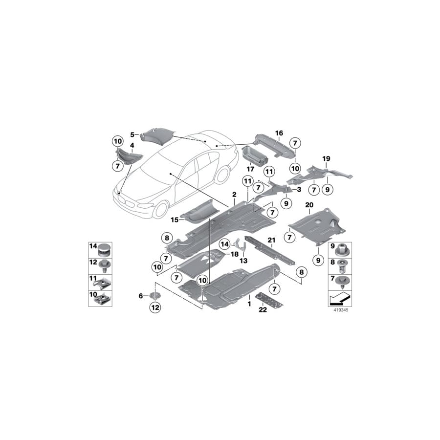 Genuine BMW 51757207898 F11 F10 Underfloor Coating Center (Inc. 528i, 530d & 520d)