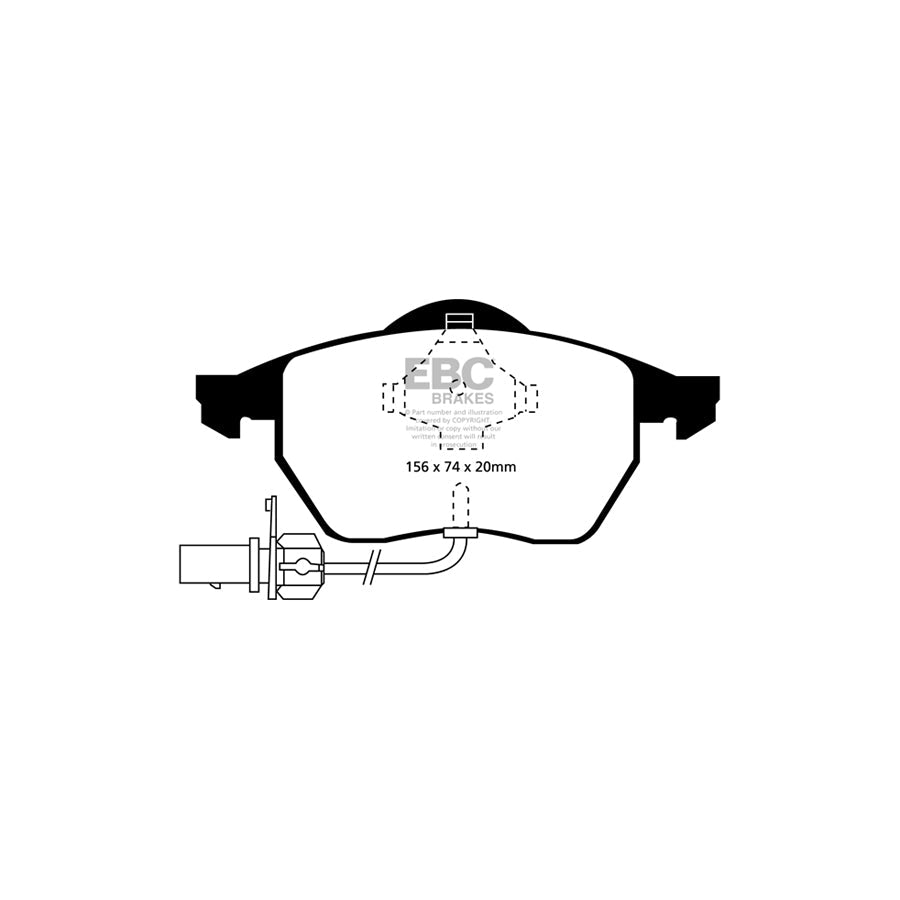 EBC PD02KF047 Audi VW Redstuff Front Brake Pad & Plain Disc Kit - Girling/TRW Caliper (Inc. A6 & Passat) 2 | ML Performance UK Car Parts