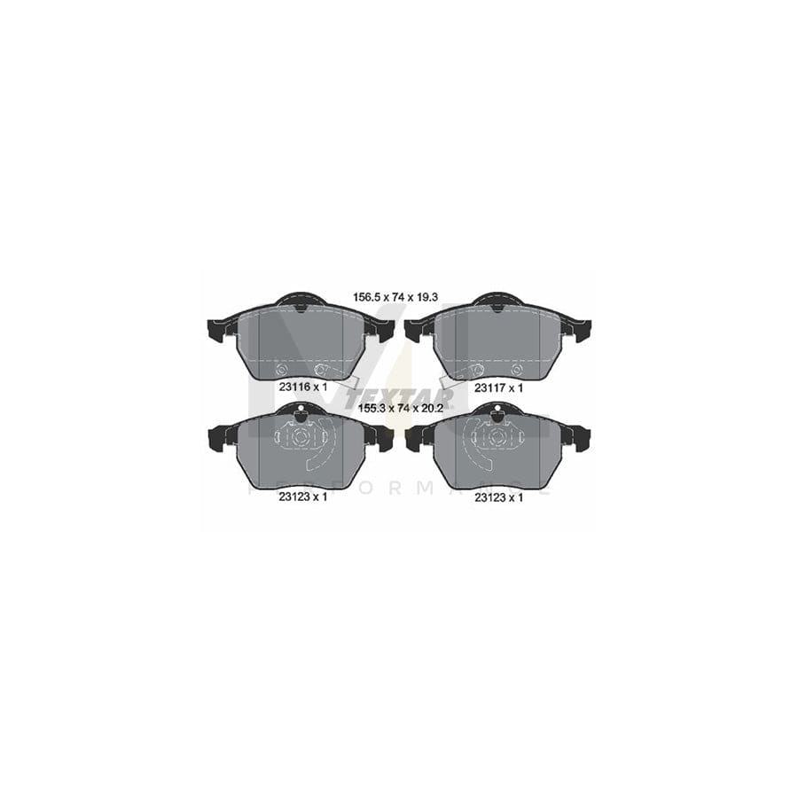 TEXTAR 2311701 Brake pad set with acoustic wear warning