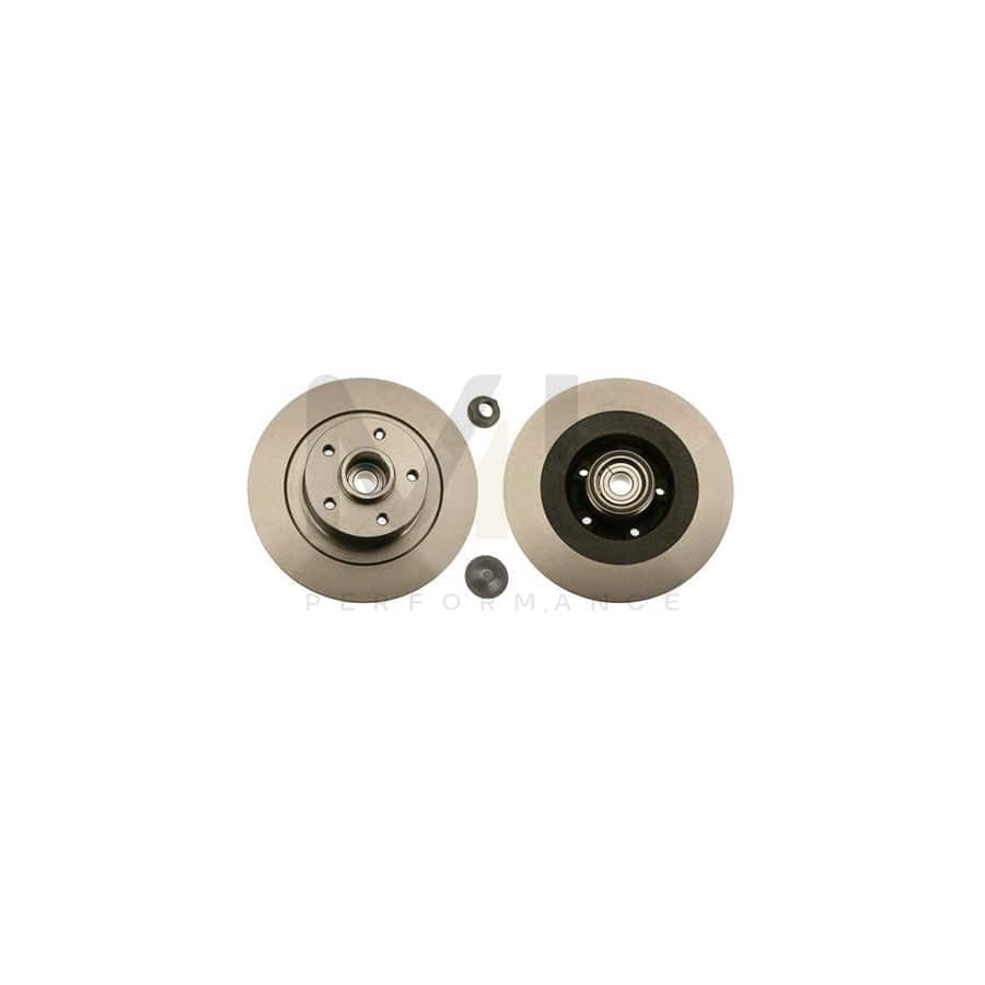 TRW DF6126BS Brake Disc for RENAULT Laguna III Coupe (DT) Solid, with ABS sensor ring, with wheel bearing - 1 piece