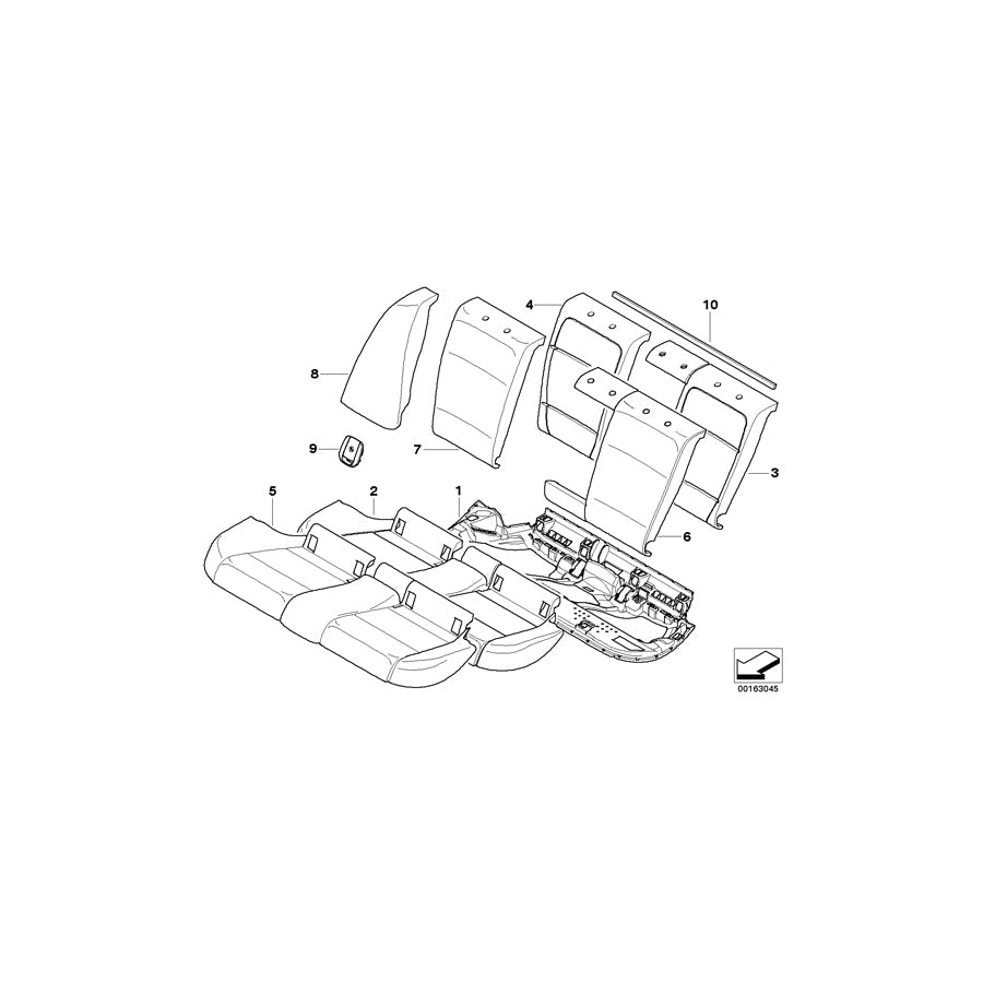 Genuine BMW 52207257094 E90 Cover Backrest Leather Left OYSTER (Inc. 320xd, 316i & 320d ed)
