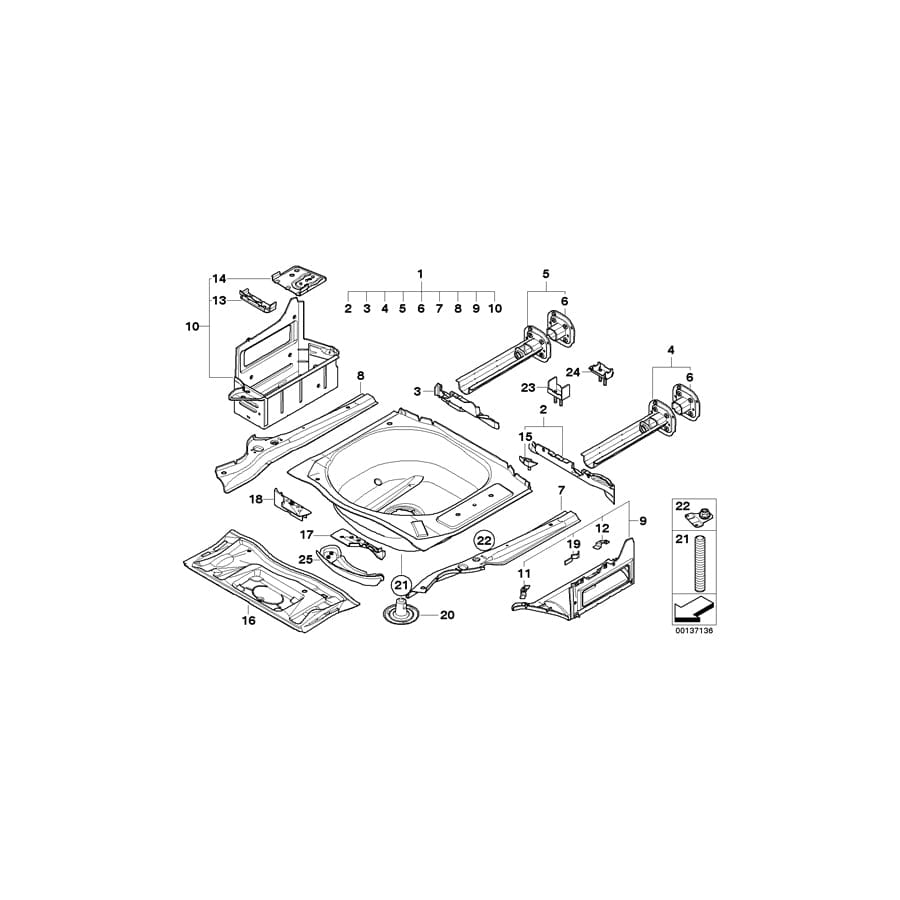Genuine BMW 41117129495 E61 Support, Air Supply System Rear (Inc. 530i, 530d & 523i)