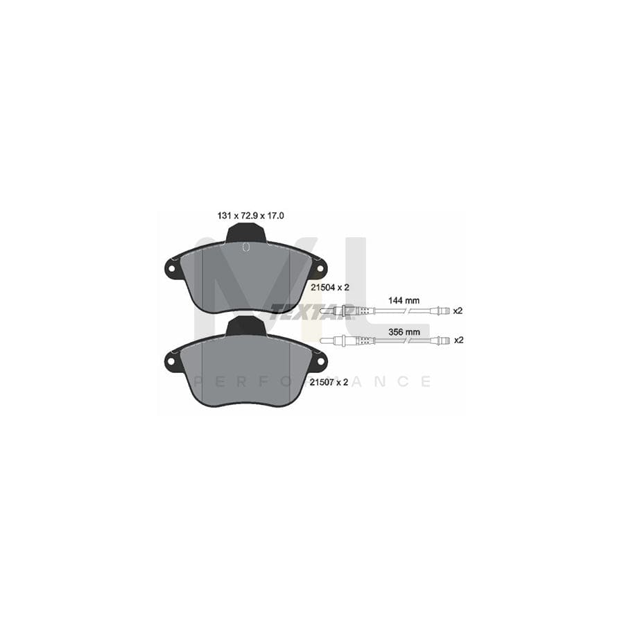 TEXTAR 2150401 Brake pad set incl. wear warning contact