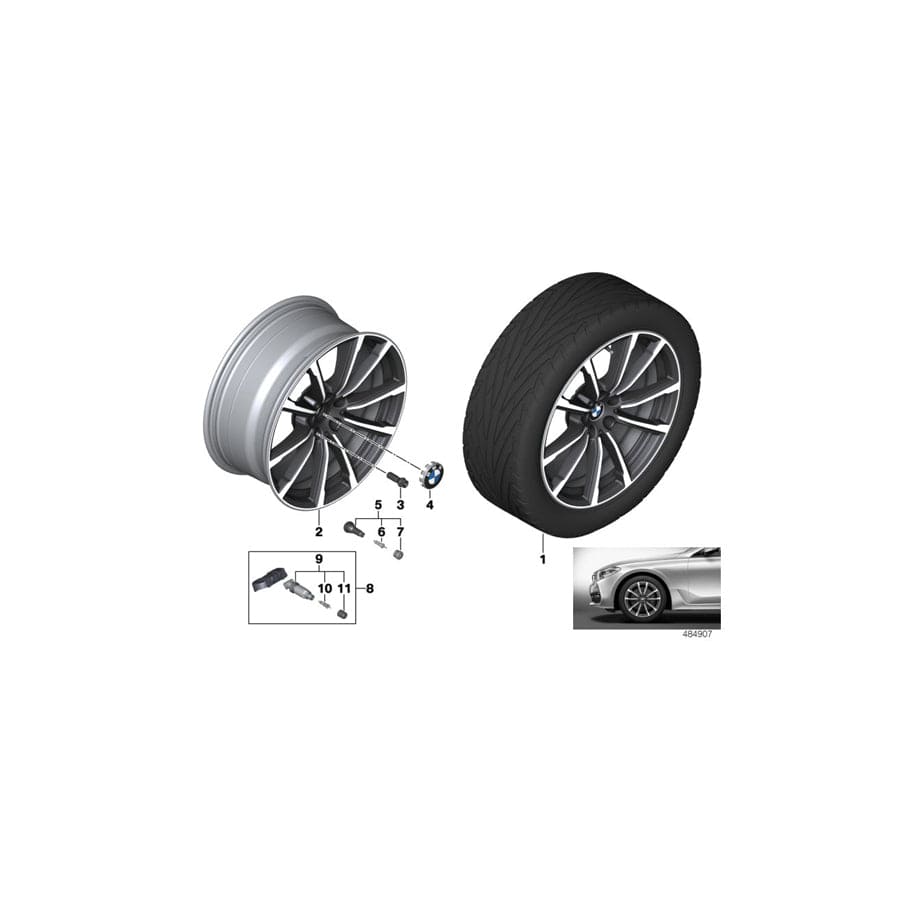 Genuine BMW 36116877023 G32 Disk Wheel, Light Alloy, In Orbitgrey 9,5JX19 ET:39 (Inc. 640iX, 630d & 620dX)