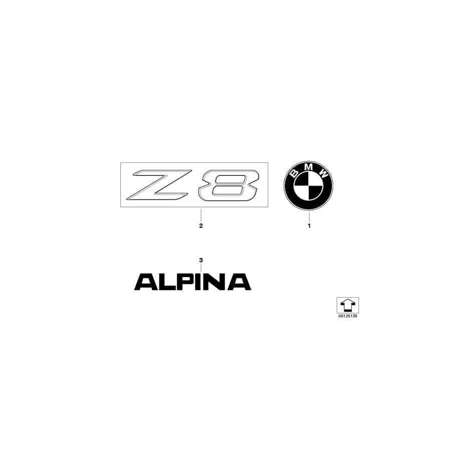Genuine BMW 51147009130 E52 Label Z 8 (Inc. Z8)