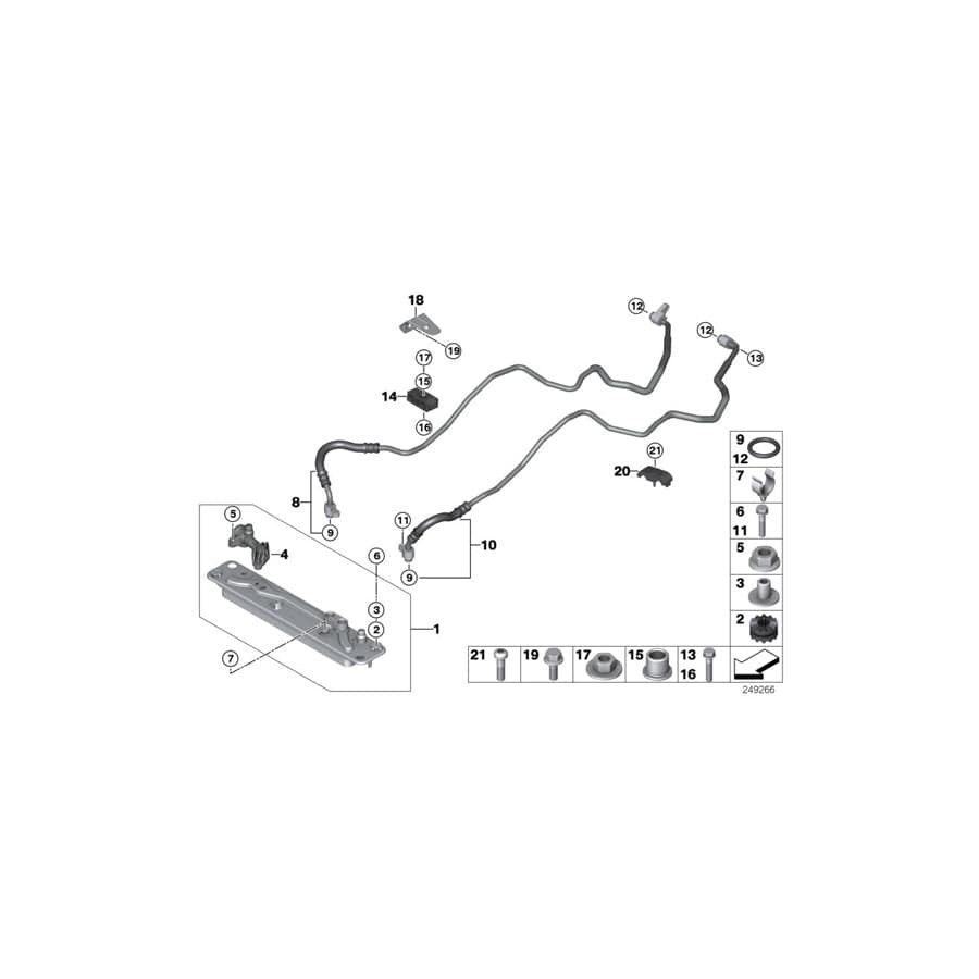 Genuine BMW 17227576391 E70 F15 Bracket, Oil Cooler Line (Inc. X5)